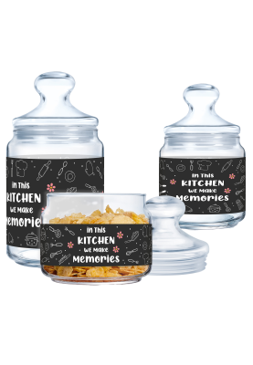 Набір банок Luminarc Club Kitchen Memories, 3х0.5, 0.75, 1 л (7093985)