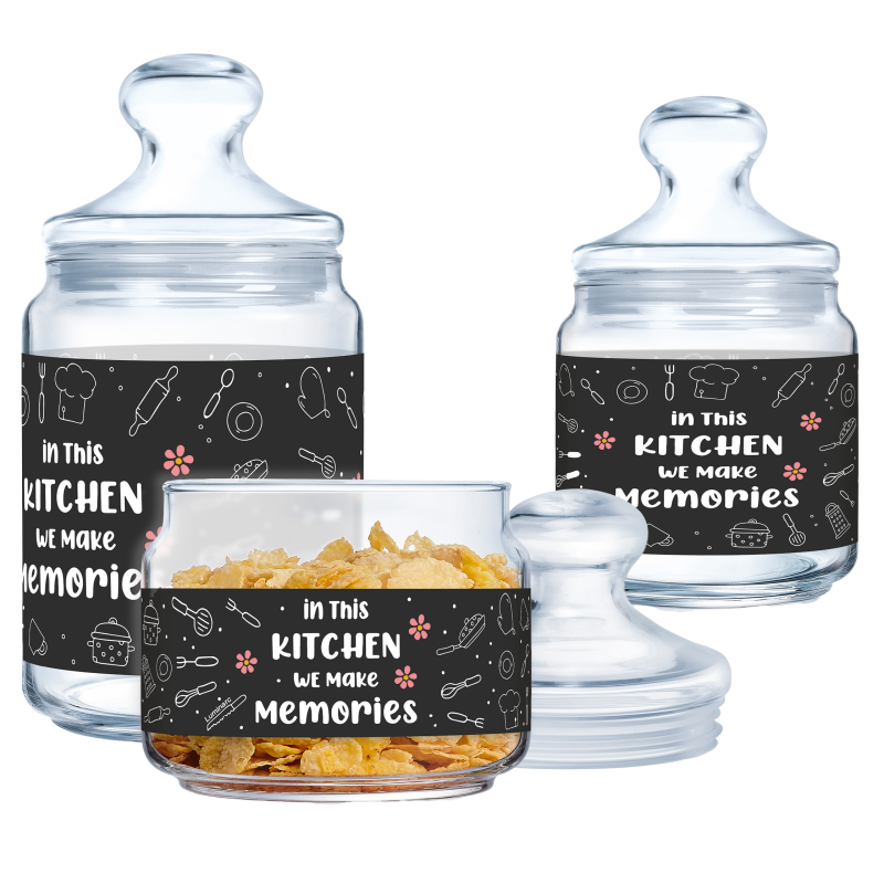 Набір банок Luminarc Club Kitchen Memories, 3х0.5, 0.75, 1 л (7093985)