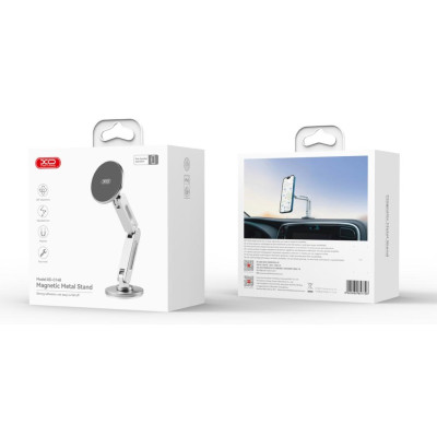 Автотримач XO C148 Universal Magnetic metal 360° rotating Holder Silver (7109739)
