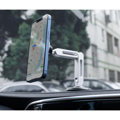 Автотримач XO C148 Universal Magnetic metal 360° rotating Holder Silver (7109739)