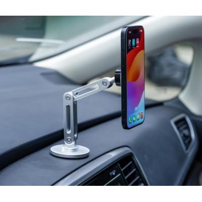 Автотримач XO C148 Universal Magnetic metal 360° rotating Holder Silver (7109739)