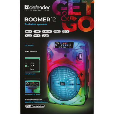 Портативна акустика Defender Boomer 12 15Вт (65412) (7151828)
