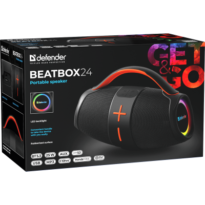 Портативна акустика Defender Beatbox 24 25Вт Black (65324) (7151829)