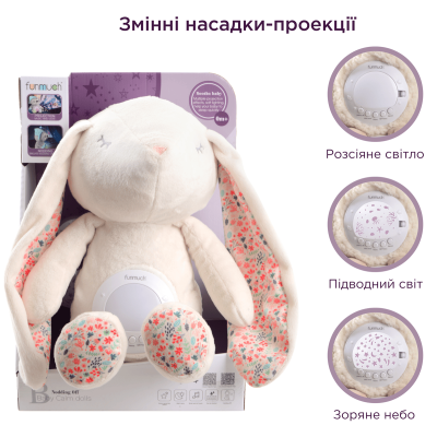 Іграшка-нічник Funmuch Кролик з функцією колисання, проектором; колискові, білий шум (7120368)