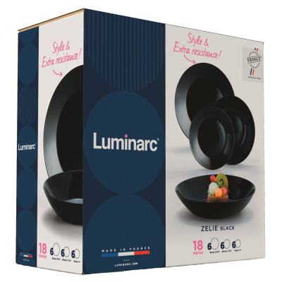 Сервіз Luminarc Zelie Black, 18 предметів (7163731) Сервіз Luminarc Zelie Black, 18 предметів (7163731)