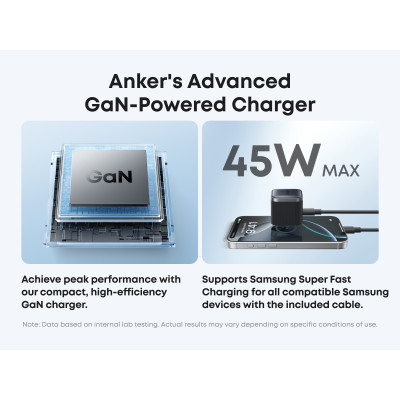 Мережевий зарядний пристрій Anker Nano Charger - 45W USB-C Black (7150726)
