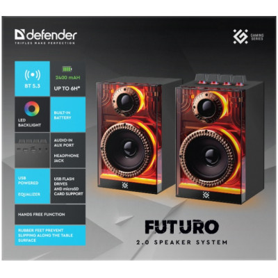 Акустика Defender Futuro, 20Вт Black (65087) (7166636)