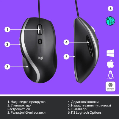 Миша Logitech Advanced Corded Mouse M500s Black (6635819) Миша Logitech Advanced Corded Mouse M500s Black (6635819)