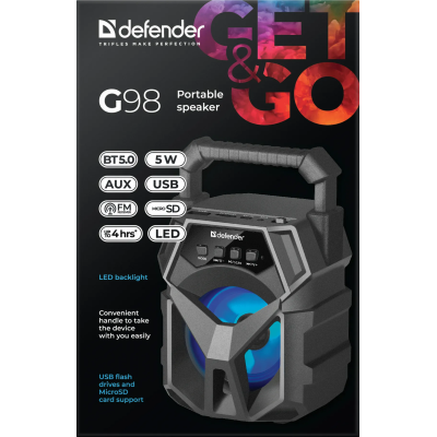 Портативна акустика Defender G98 5W Black (65098) (7055823)