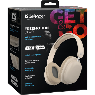 Гарнітура Defender FreeMotion B640 Bluetooth Beige (63642) (7191841) Гарнітура Defender FreeMotion B640 Bluetooth Beige (63642) (7191841)