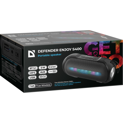 Портативна акустика Defender Enjoy S400 5Вт Black (65399) (7191844)