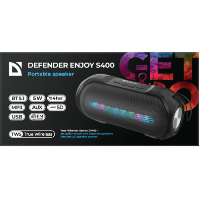 Портативна акустика Defender Enjoy S400 5Вт Black (65399) (7191844)