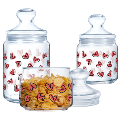 Набір банок Luminarc Club Love Blush, 3х0.5, 0.75, 1 л (7154823)