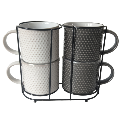 Набір чашок на підставці Limited Edition Point, 4х400 мл (7123376)