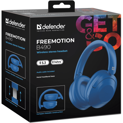 Гарнітура Defender FreeMotion B490 Bluetooth Blue (63490) (7202785)