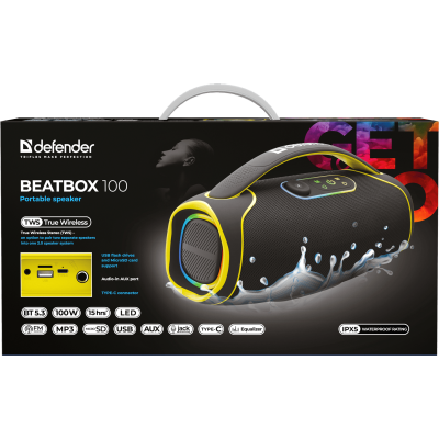 Портативна акустика Defender Beatbox 100 100Вт Black (65113) (7202791) Портативна акустика Defender Beatbox 100 100Вт Black (65113) (7202791)