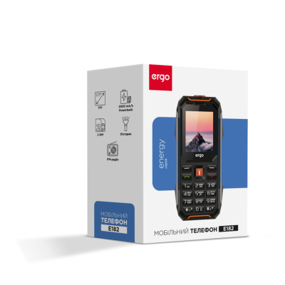 Мобільний телефон ERGO E182 Dual Sim Black orange (7216419)