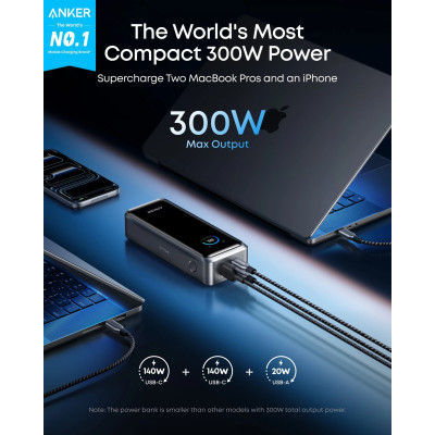 Портативний зарядний пристрій Anker Prime - 26000 mAh 300W PD Black (7224062)