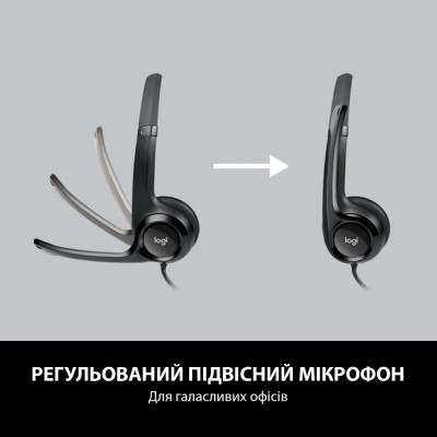 Гарнітура Logitech H390 USB-C, Midnight Black (7181154)