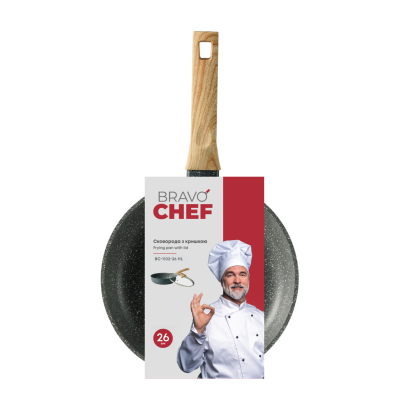 Сковорода Bravo Chef з кришкою 26 см (7133039) Сковорода Bravo Chef з кришкою 26 см (7133039)
