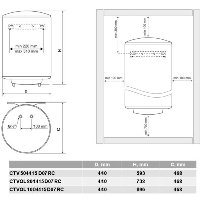 Водонагрівач Tesy SimpatEco CTVOL 804415 D07 RC (7229715)