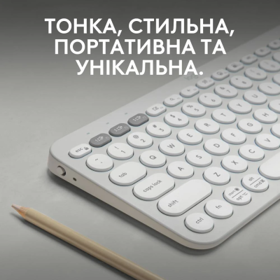 Клавіатура Logitech K380s Pebble Keys 2 Tonal White (6915630) Клавіатура Logitech K380s Pebble Keys 2 Tonal White (6915630)