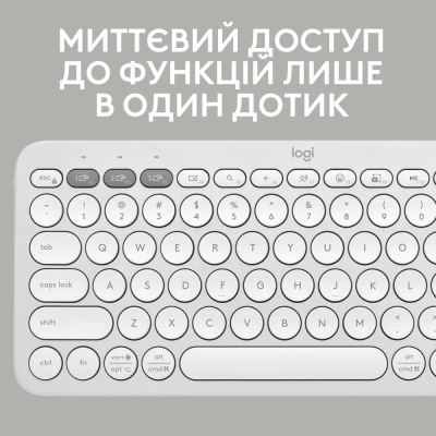 Клавіатура Logitech K380s Pebble Keys 2 Tonal White (6915630) Клавіатура Logitech K380s Pebble Keys 2 Tonal White (6915630)