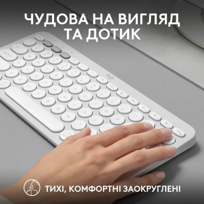 Клавіатура Logitech K380s Pebble Keys 2 Tonal White (6915630) Клавіатура Logitech K380s Pebble Keys 2 Tonal White (6915630)