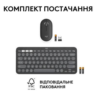 IT набор Logitech Pebble 2 Combo - Tonal Graphite - US INT'L - 2.4GHZ/BT (6915632) IT набор Logitech Pebble 2 Combo - Tonal Graphite - US INT'L - 2.4GHZ/BT (6915632)