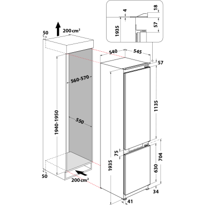 Холодильник Whirlpool WHC20 T593  (6709554)