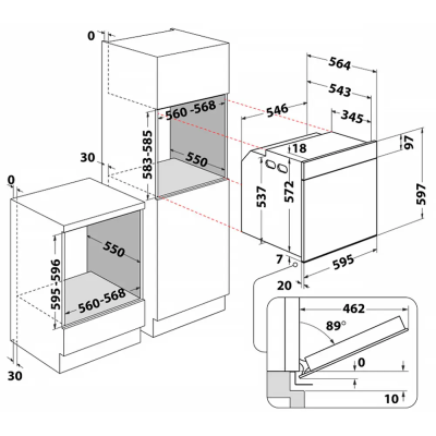 Електрична духова шафа Whirlpool WOI4S8HM1SXA (7163817)