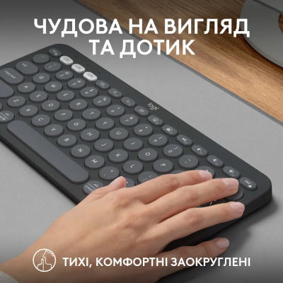 Клавіатура Logitech K380s Pebble Keys 2 Tonal Graphite (6915629) Клавіатура Logitech K380s Pebble Keys 2 Tonal Graphite (6915629)