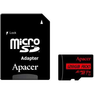 Картка пам'яті Apacer MicroSDHC 128GB UHS-I Class 10 + SD adapter (AP128GMCSX10UB-R) (7022234)