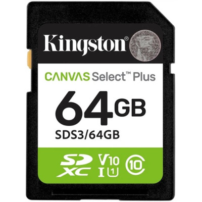 Картка пам'яті Kingston SDXC 64GB UHS-I Class 10 Canvas Select Plus (SDS3/64GB) (7208156)