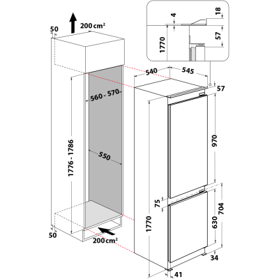 Холодильник Whirlpool WHC18 T573  (6709558)
