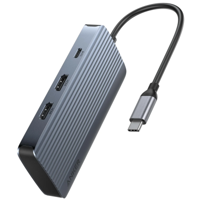 Перехідник Anker USB-C Hub - 7-in-1 - PD in 100W, 2xHDMI, 4xUSB-A Black (7255315)