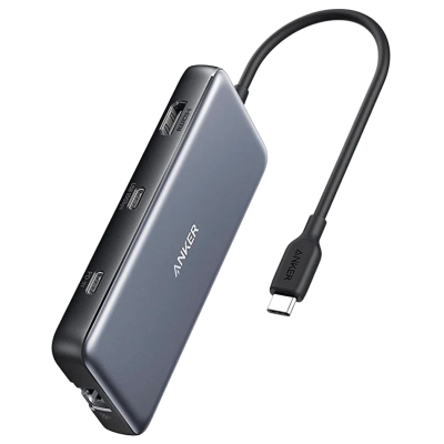 Перехідник Anker PowerExpand 8-in-1 - PD in 100W/HDMI/2xUSB-A/USB-C 10Gbps/LAN/SD Black (7255316)