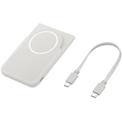 Портативний зарядний пристрій Samsung Magnet Wireless Battery Pack 5000mAh 25W (EB-U2500XJEGWW) White (7252028)