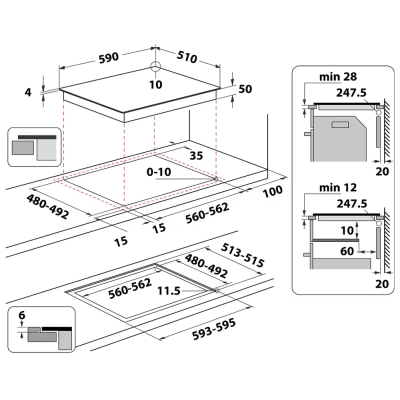 Електрична варильна поверхня Whirlpool WSQ7360NE (6659938)