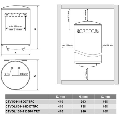 Водонагрівач Tesy SimpatEco CTVOL 1004415 D07 TRC  (7267143)