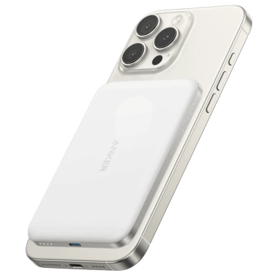 Портативний зарядний пристрій Anker Nano - 5000 mAh Qi2 15W MagGo Slim White (7265326)