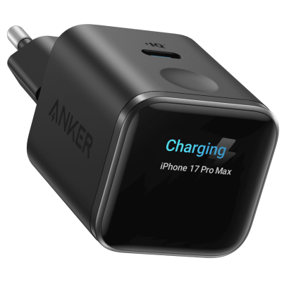 Мережевий зарядний пристрій Anker Nano Charger - 45W USB-C Smart Display Black (7281993)