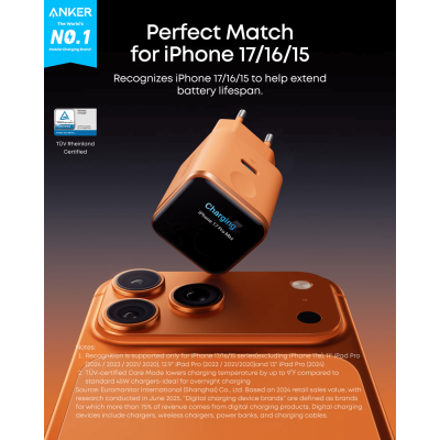 Мережевий зарядний пристрій Anker Nano Charger - 45W USB-C Smart Display Black (7281993) Мережевий зарядний пристрій Anker Nano Charger - 45W USB-C Smart Display Black (7281993)