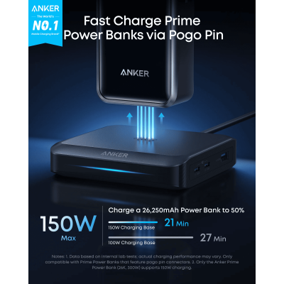 Мережевий зарядний пристрій Anker Charging Base for Anker Prime 150W Black (7263068) Мережевий зарядний пристрій Anker Charging Base for Anker Prime 150W Black (7263068)