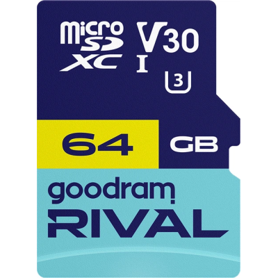 Карта пам'яті GoodRam RIVAL microSDXC 64GB V30 (UHS I U3) + ad (7284585)