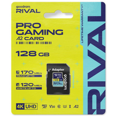 Карта пам'яті GoodRam RIVAL microSDXC 128GB V30 A2 (UHS I U3) + ad (7284592) Карта пам'яті GoodRam RIVAL microSDXC 128GB V30 A2 (UHS I U3) + ad (7284592)