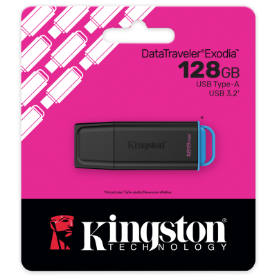 Flash Drive Kingston DT Exodia 128GB USB 3.2 Black/Blue (7285978) Flash Drive Kingston DT Exodia 128GB USB 3.2 Black/Blue (7285978)