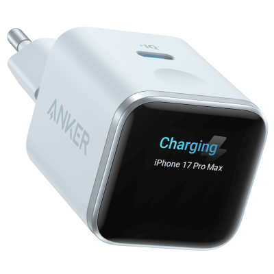 Мережевий зарядний пристрій Anker Nano Charger - 45W USB-C Smart Display Blue (7292817)