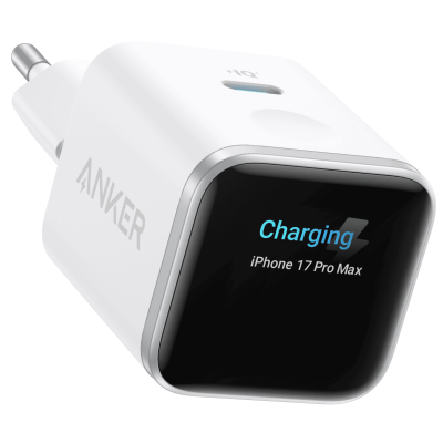 Мережевий зарядний пристрій Anker Nano Charger - 45W USB-C Smart Display White (7292818)