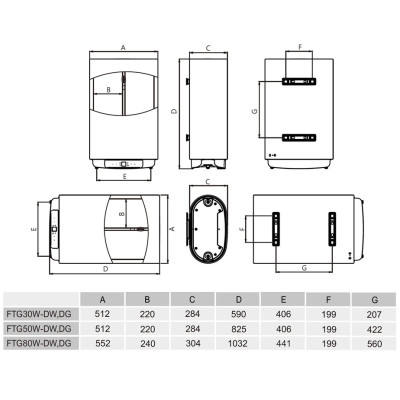 Водонагрівач Gorenje FTG50W-DW (7273376) Водонагрівач Gorenje FTG50W-DW (7273376)